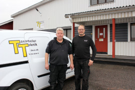 Magnus Kurberg och Henrik Ögren på Taxameterteknik i Gävle.