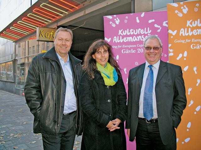 Göran Arnell, Anna-Karin Ferm och Mats Öström utgör ledningsgruppen för kulturhuvudstadsprojektet.