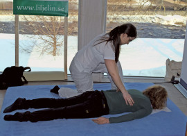 Linda Liljeqvist från Shiatsu Liljelin erbjöd besökarna massage